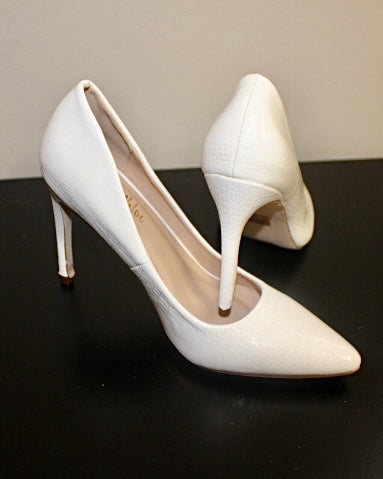 Lala Croc White Heels