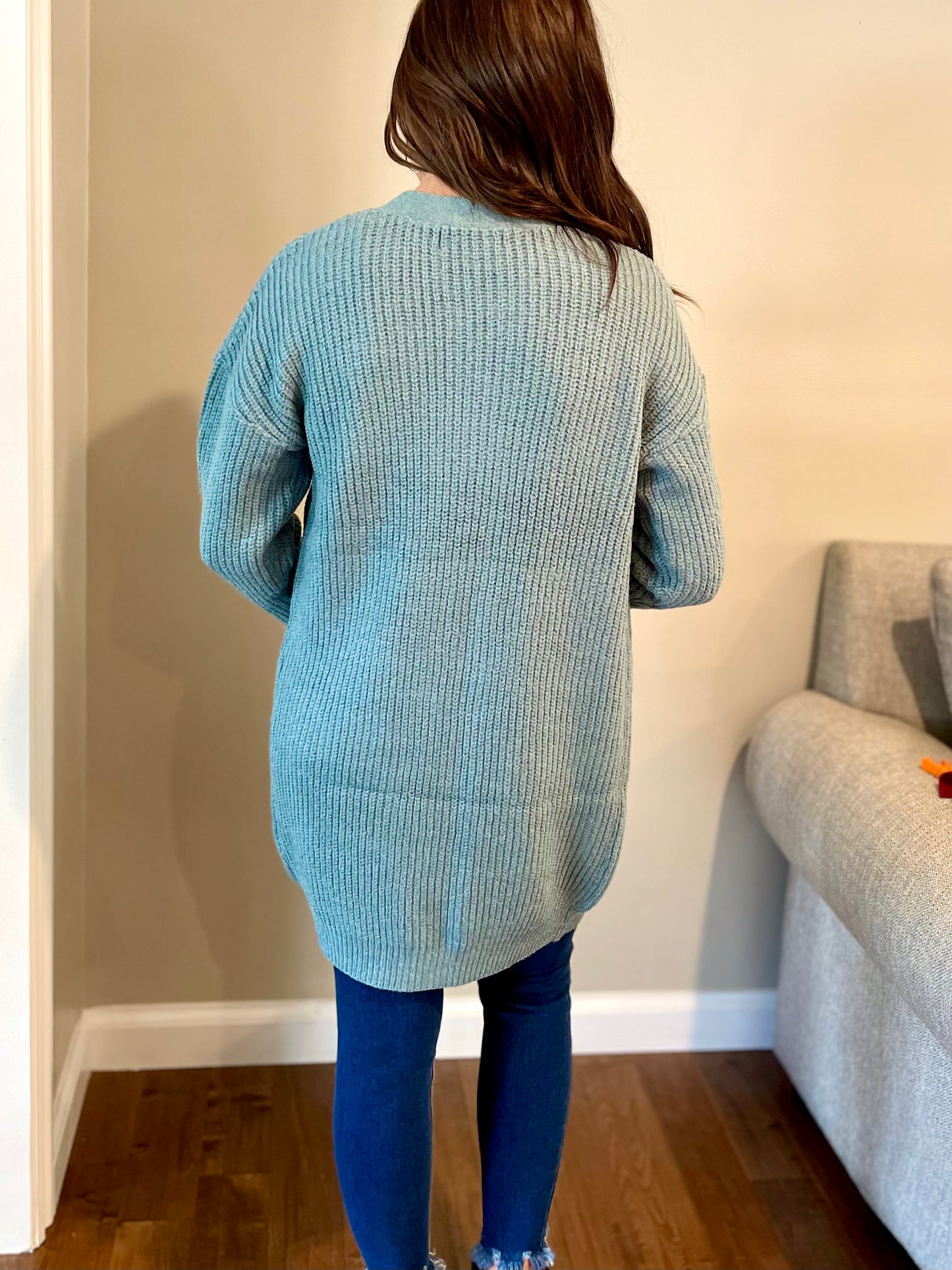 Emerald Blue Open Cardigan