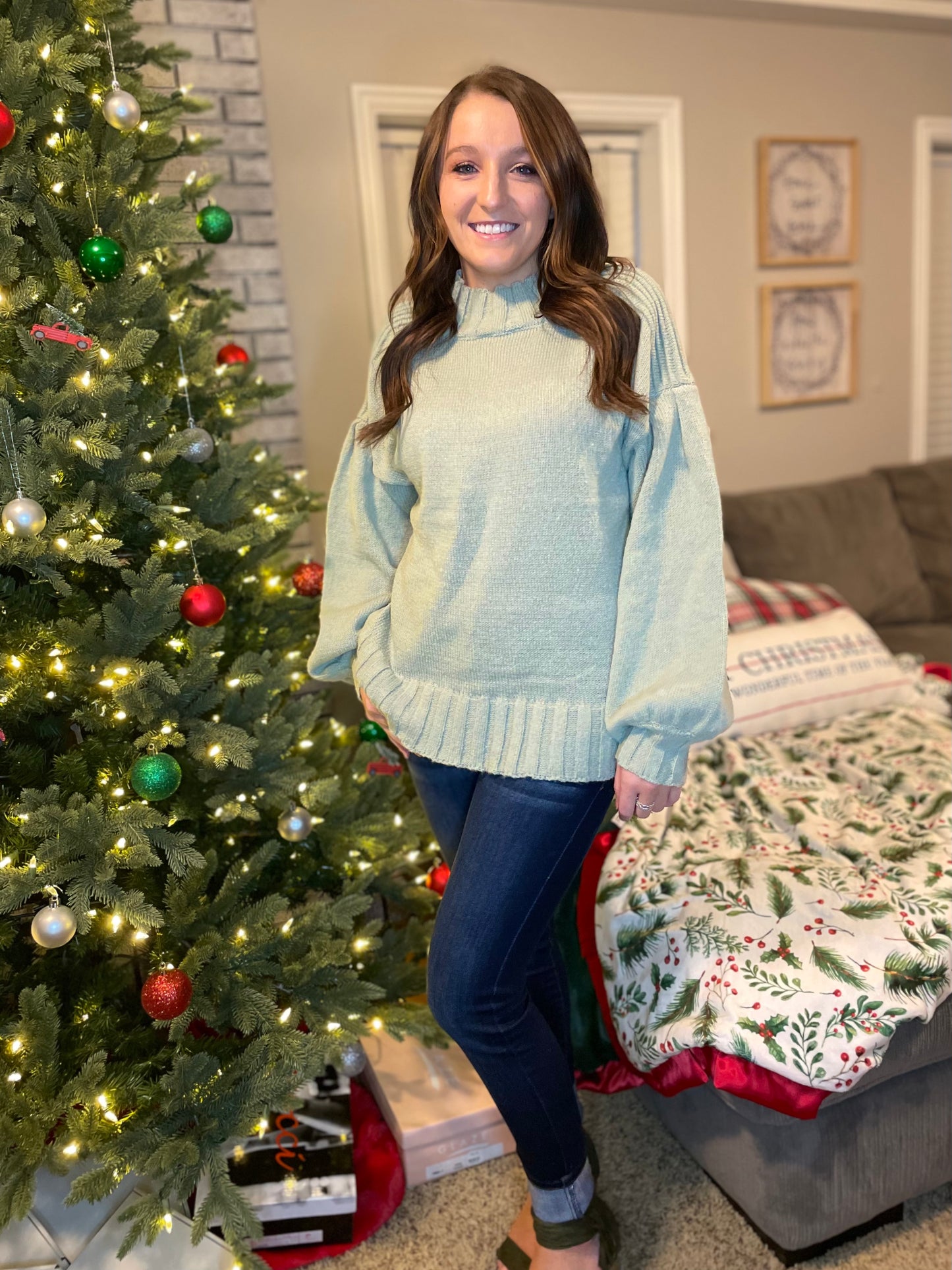 Cozy by the Fire Sweater - Sage