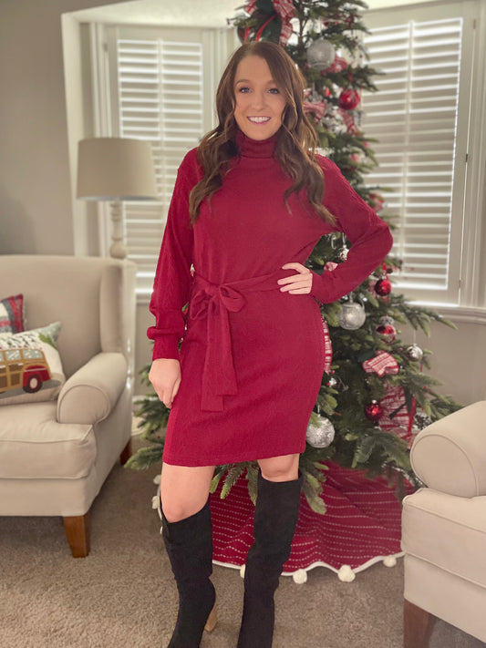 Sno Sweater Dress - Burgundy